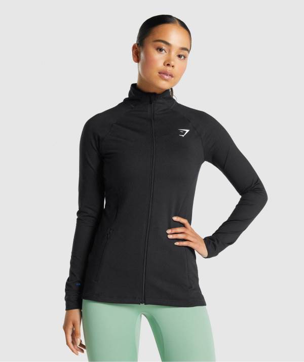 Damske Bundy Gymshark Training Zip Up Čierne | QP6510834